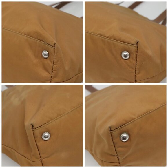 PRADA Tote Bag Nylon Brown Silver Auth 139072 - Picture 15 of 16